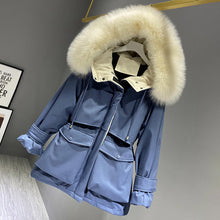 Load image into Gallery viewer, Hooded Faux Fur Collar Down Jacket