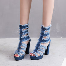 Load image into Gallery viewer, Flirty Denim Sandals