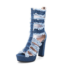 Load image into Gallery viewer, Flirty Denim Sandals