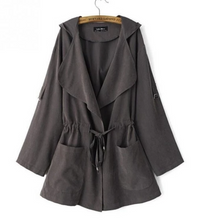 Load image into Gallery viewer, Hooded Trench Jacket