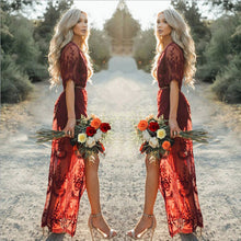 Load image into Gallery viewer, Lace Partially Sheer Maxi Dress
