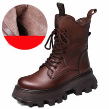 Load image into Gallery viewer, Leather Platform Lightweight Martin Boots