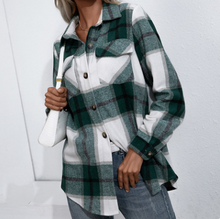 Load image into Gallery viewer, Plaid Loose Casual Shirt Jacket