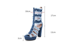 Load image into Gallery viewer, Flirty Denim Sandals