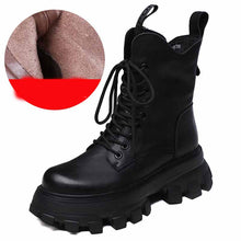 Load image into Gallery viewer, Leather Platform Lightweight Martin Boots