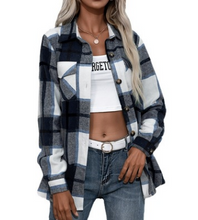 Load image into Gallery viewer, Plaid Loose Casual Shirt Jacket