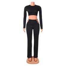 Load image into Gallery viewer, Pure Color Sexy Hollow Hip Two-Piece Suit