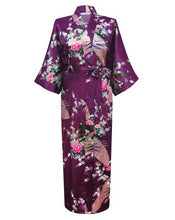 Load image into Gallery viewer, Japanese Satin Peacock Robe
