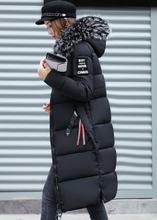 Load image into Gallery viewer, Large Fur Collar Quilted Maxi Coat