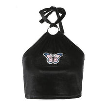 Load image into Gallery viewer, Butterfly Velour Halter Top