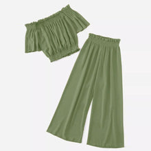 Load image into Gallery viewer, Tube Top With Wide Leg Pants Set