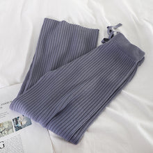 Load image into Gallery viewer, Knitted Wide leg Ribbed Pants