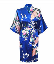 Load image into Gallery viewer, Japanese Satin Peacock Robe