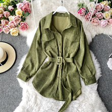 Load image into Gallery viewer, Classic Corduroy Shirt Dress