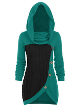 Load image into Gallery viewer, Button Accented Thick Hooded Sweater