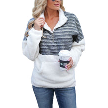 Load image into Gallery viewer, Plush V-neck zipper long sleeves