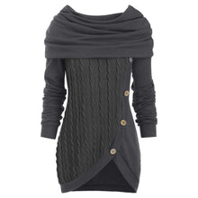 Load image into Gallery viewer, Button Accented Thick Hooded Sweater