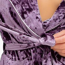 Load image into Gallery viewer, Purple gold velvet nightgown dress