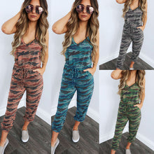 Load image into Gallery viewer, Camouflage Drawstring Jumpsuit