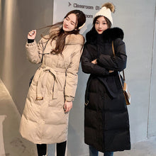 Load image into Gallery viewer, Hooded Slim-Fit Large Fur Collar Down Jacket