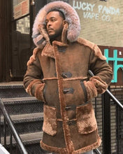 Load image into Gallery viewer, Plush Lined Block Colored Hooded Trench Coat