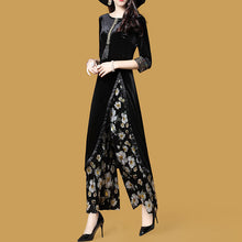 Load image into Gallery viewer, Velour Wide-leg Pants Suit