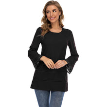 Load image into Gallery viewer, Chiffon hollowed-out plaid top