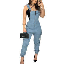 Load image into Gallery viewer, Denim Suspenders Jumpsuit