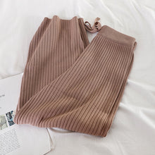 Load image into Gallery viewer, Knitted Wide leg Ribbed Pants