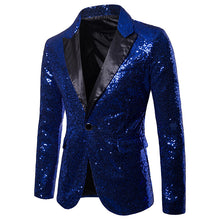 Load image into Gallery viewer, Sequined Single Button Suit Jacket