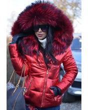 Load image into Gallery viewer, Ladies Short Down Coat with Oversized Fur Hood