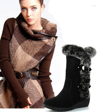 Load image into Gallery viewer, Snow Boots Mid-calf Faux Fur Plush Winter Women Boots