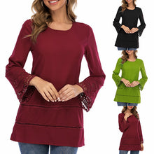 Load image into Gallery viewer, Chiffon hollowed-out plaid top