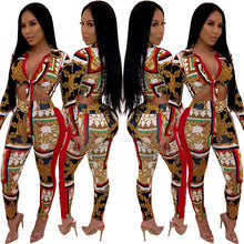 Load image into Gallery viewer, Graphic Gold N Red Pants Set