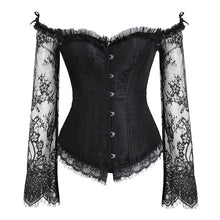 Load image into Gallery viewer, Corset Top With Lace Long Sleeves