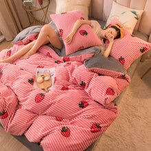 Load image into Gallery viewer, Ribbed Double Thick Velvet Bed Sheets