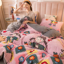 Load image into Gallery viewer, Ribbed Double Thick Velvet Bed Sheets