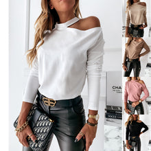 Load image into Gallery viewer, Solid Color Shoulder Cut Out Sweater