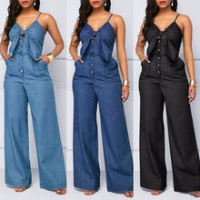 Load image into Gallery viewer, Bow Accented Loose Fit Jumpsuit