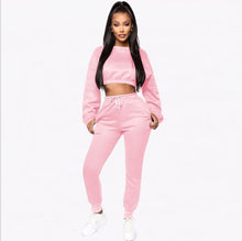 Load image into Gallery viewer, Warm Cotton Crop Top Jogger Suit