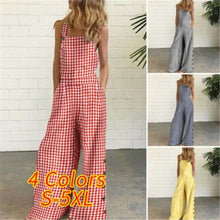 Load image into Gallery viewer, Checkered Wide-Leg Jumpsuit