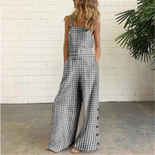 Load image into Gallery viewer, Checkered Wide-Leg Jumpsuit