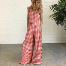 Load image into Gallery viewer, Checkered Wide-Leg Jumpsuit