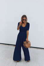 Load image into Gallery viewer, Short Sleeve Loose Fit Cotton Jumpsuit