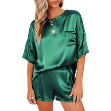 Load image into Gallery viewer, Solid Color Satiny Pajama Short Set