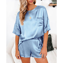Load image into Gallery viewer, Solid Color Satiny Pajama Short Set