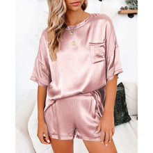 Load image into Gallery viewer, Solid Color Satiny Pajama Short Set