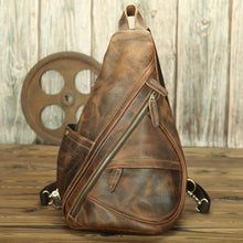 Load image into Gallery viewer, Leather Shoulder Strapped Chest Bag
