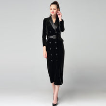 Load image into Gallery viewer, Velvet Trench Style Coat Dress