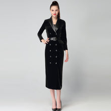 Load image into Gallery viewer, Velvet Trench Style Coat Dress